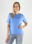 T-Shirt aus 100% Bio-Baumwolle mit Rundhalsausschnitt in Ultramarine - Damen T-Shirts - 140824 - 1