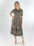 Vero Moda gemustertes Kleid O-Hals Midi Birke/Leoparddruck - Kleider und Tuniken - 138594 - 1