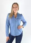 Vero Moda VMBUMPY LS LOOSE shirt in mittlerem Blau - Damenblusen und -hemden - 141504 - 1