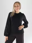 Vila Sweatshirt L/S DETAIL SWEAT schwarz - Damen Hoodies und Sweatshirts - 141534 - 1