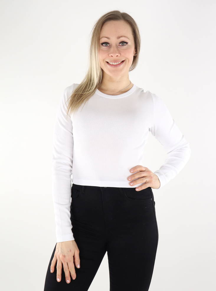 JJXX geripptes Shirt weiß - Damen Langarmshirts - 135524 - 1