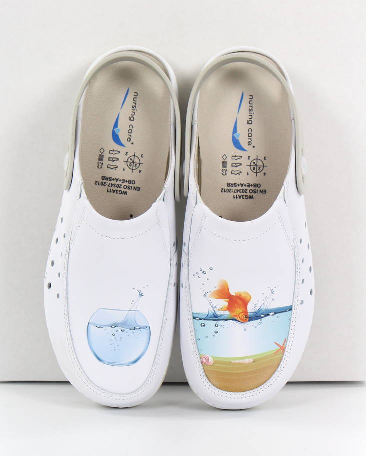 Maschinenwaschbare Sandalen aus Leder für die Pflege, Fisch - Damen Arbeitsschuhe - 126974 - 1