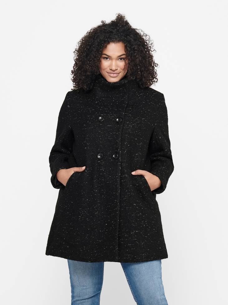 Only Carmakoma Jacke schwarz/meliert - Damen Wollmäntel - 134554 - 1
