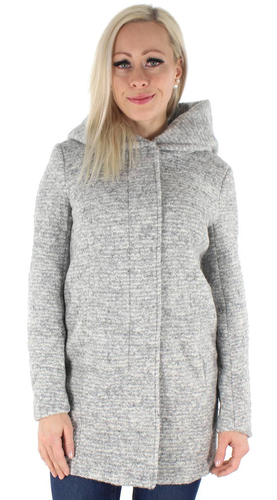 Only Damen Wollmantel, Hellgrau - Damen Wollmäntel - 129284 - 1