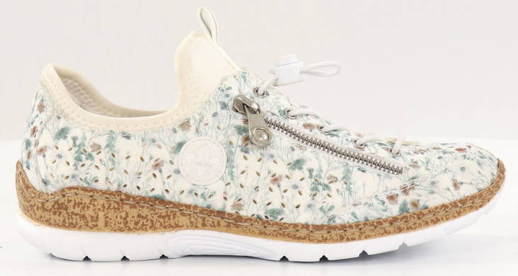 Rieker Wander- und Freizeitschuhe mit Blumenmuster N4280-90 weiß/multi - Rieker walkingschuhe - 133944 - 1