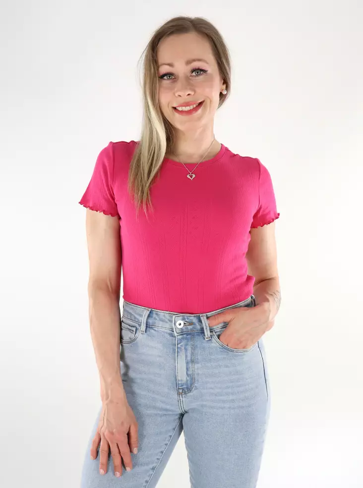 Vila Damen T-Shirt Pointa Cabaret - Damen T-Shirts - 136334 - 1