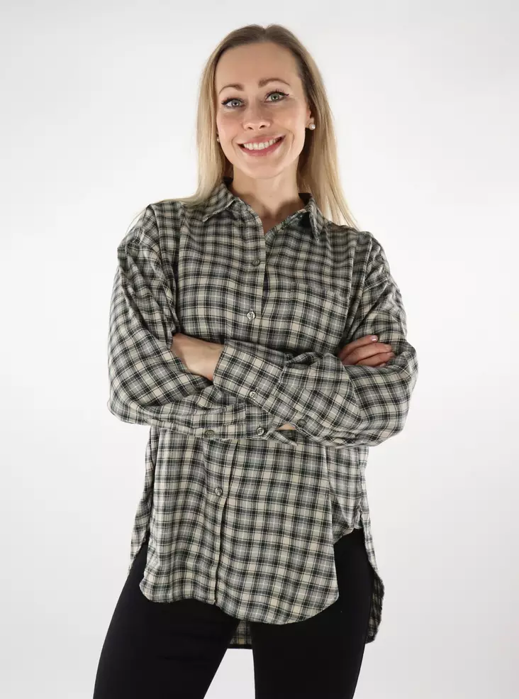 JJXX Damen Flanellshirt Vetiver/Karo - Damenblusen und -hemden - 137304 - 1