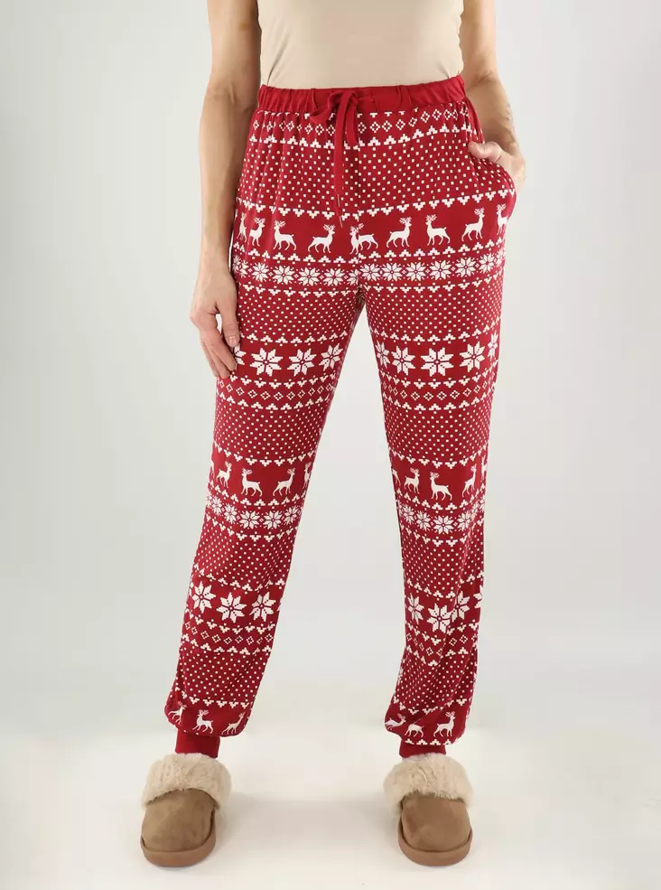 Vero Moda Damen Pyjamahose Xmas Karanda Rot - Damen Nachtwäsche - 139774 - 1