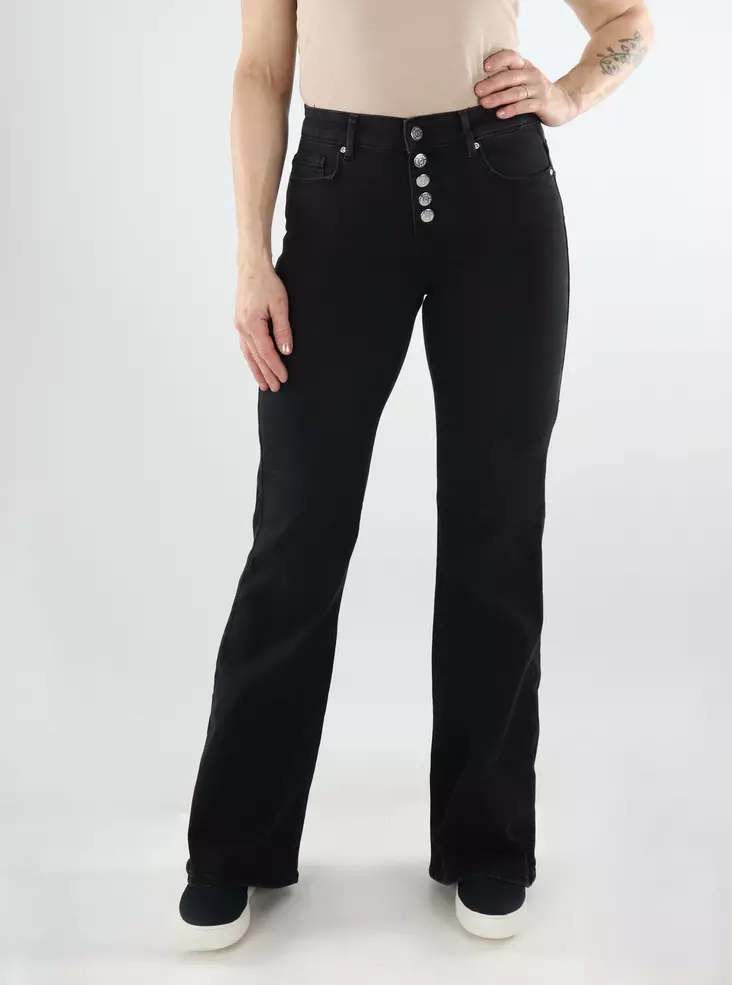 Only Damen Wide-Leg-Jeans MW gewaschen Schwarz - Damen Jeans - 140044 - 1