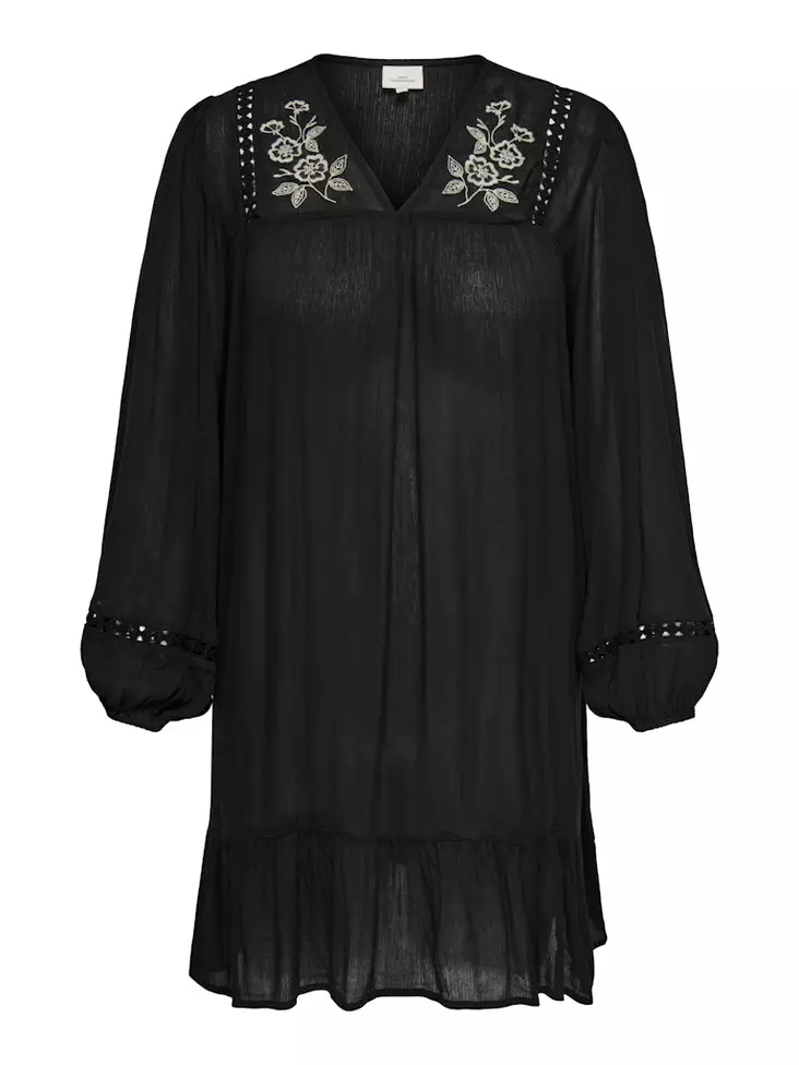 Only Carmakoma Plus Size Tunika V-Ausschnitt Kleid Schwarz/Insel Fuchs - Kleider und Tuniken - 140144 - 1
