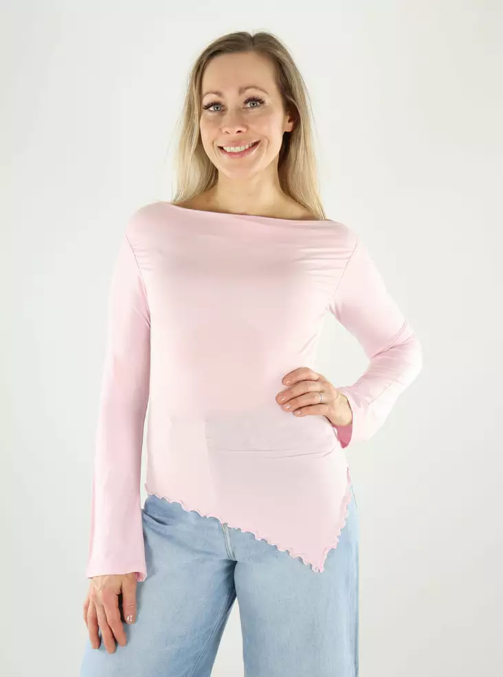 JJXX Bluse asymmetrisch pink Damen - Damen Langarmshirts - 140804 - 1