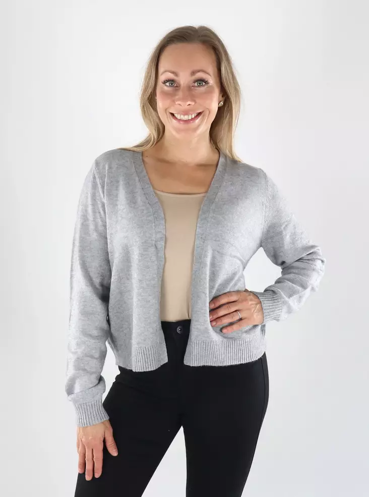 Only Strickjacke ONLPRINCESS LS SHORT ultimate grau - Damenpullover - 141434 - 1