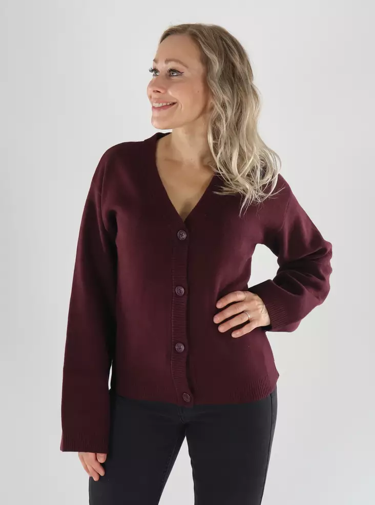JJXX Cardigan JXMABLE TWIST V-AUSSCHNITT CARDIGAN STRICKEN Weintasting - Damenpullover - 141554 - 1