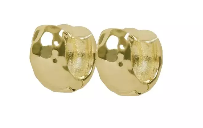 Snö of Sweden Ohrringe Union neun gehämmerter Ring 12 mm Gold - Halsketten - 141594 - 1