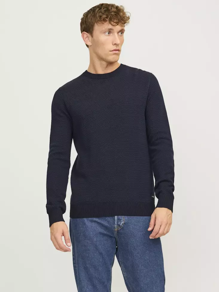 Jack&Jones Herrenpullover Globe Crew Neck Mood Indigo - Herren Strickwaren - 136934 - 1