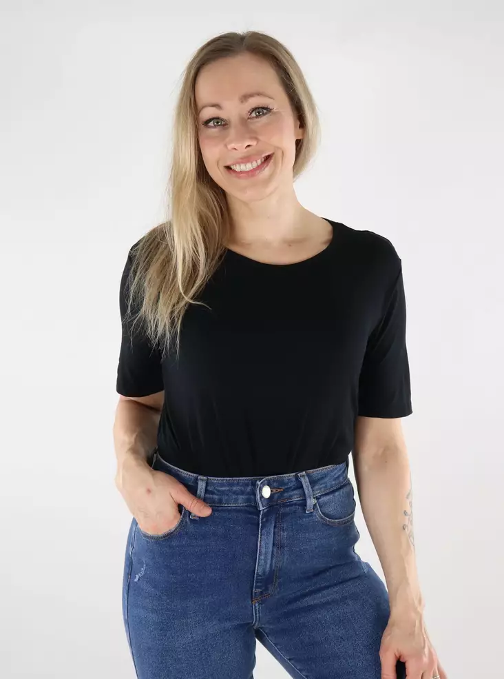 JDY Damen T-Shirt O-Ausschnitt Schwarz - Damen T-Shirts - 138654 - 1