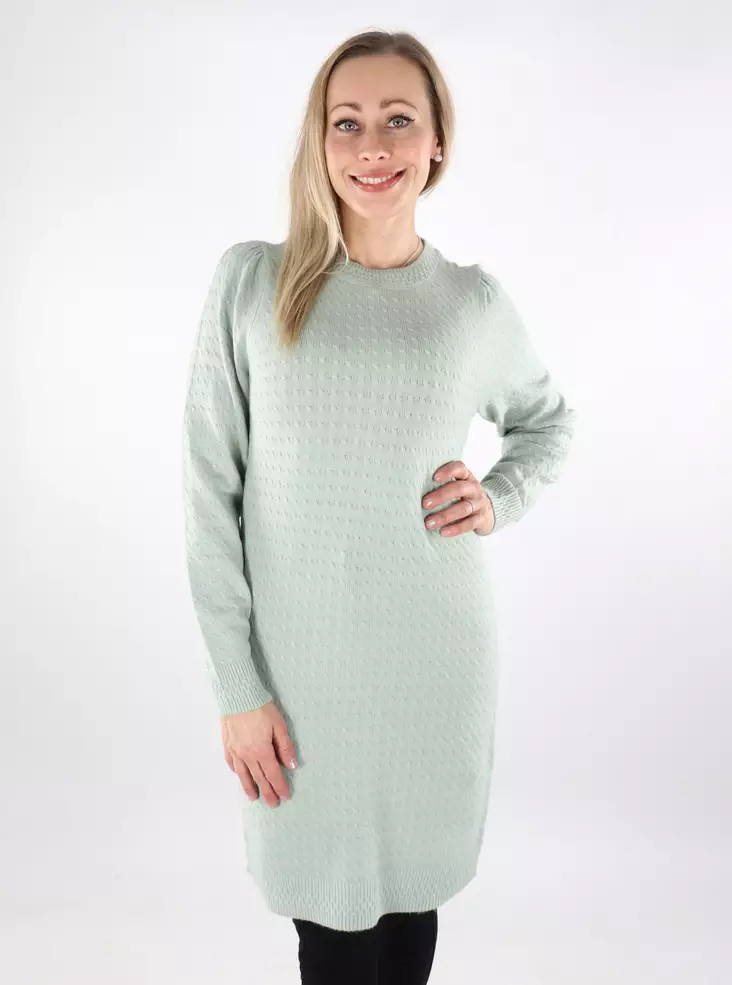 Only Strickkleid Puff aqua grau - Damenpullover - 137334 - 1