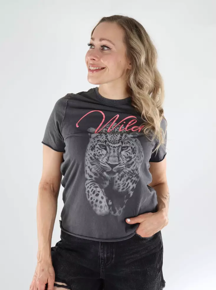 Only bedrucktes T-Shirt Life blackned pearl/staycay - Damen T-Shirts - 138824 - 1