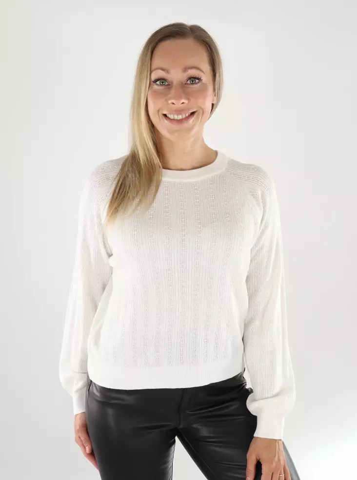 Vero Moda Damenpullover VMNEWLEX Stitch Raglan schneeweiß - Damenpullover - 139124 - 1