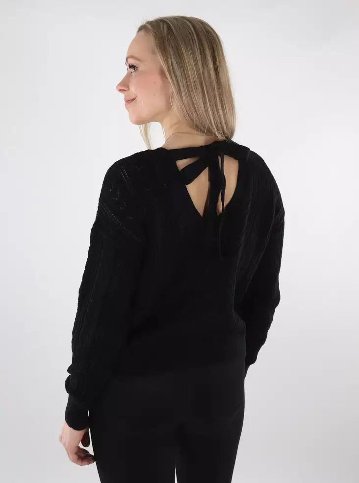 Vero Moda Damenpullover Newverena mit Rücken-Detail schwarz - Damenpullover - 137684 - 1