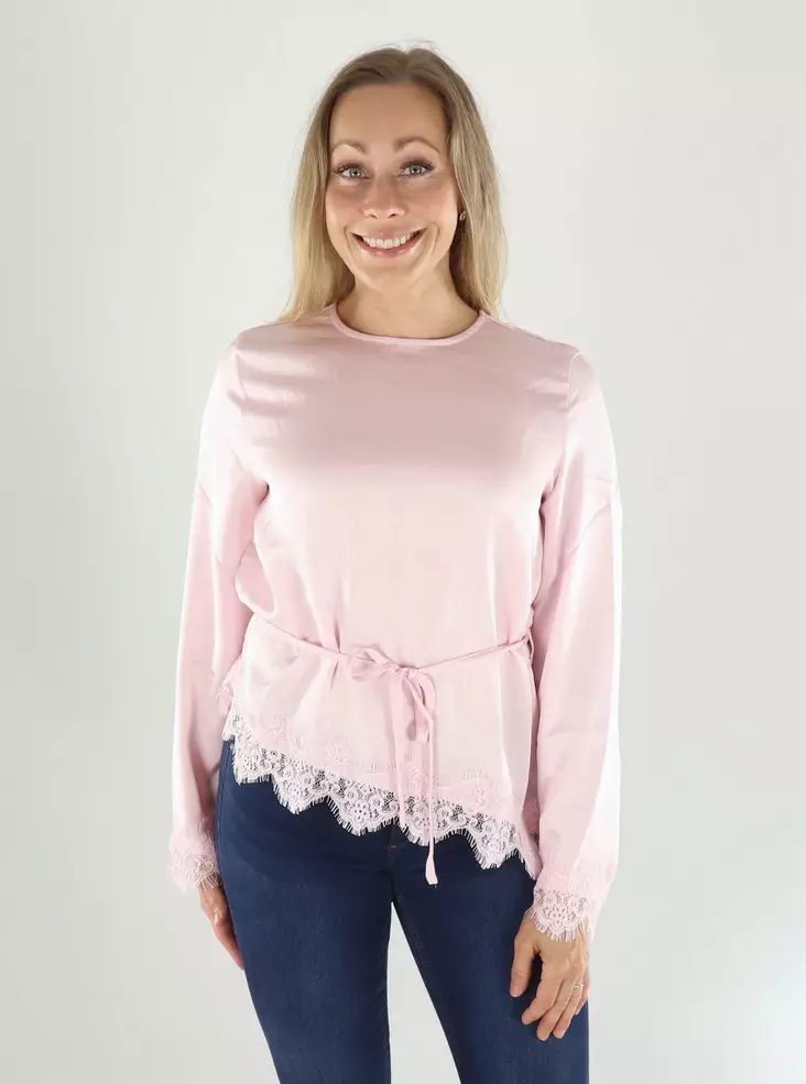 Vero Moda Shirt LS LACE TOP Kirschblüte - Damen Langarmshirts - 141374 - 1