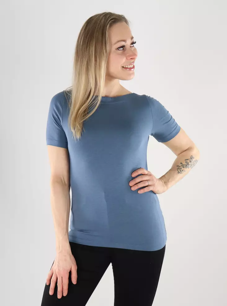 Vero Moda Damen-T-Shirt VMPANDA Modal China Blau - Damen T-Shirts - 140234 - 1