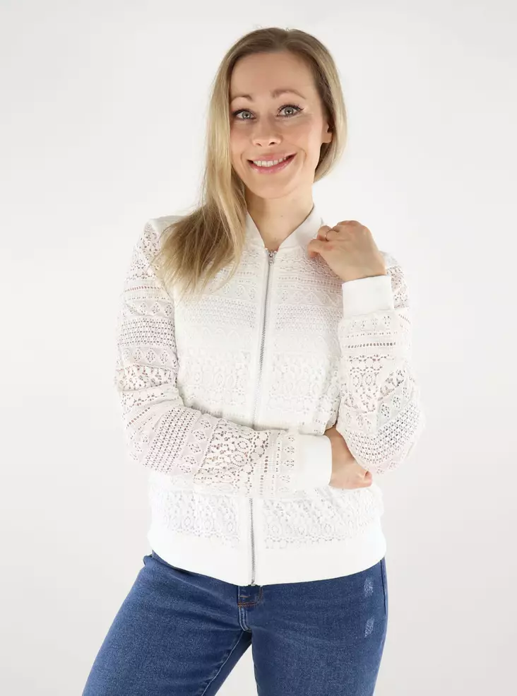 Vero Moda Jacke VMHONEY Spitze Bomber schneeweiß/original - Leichte Damenjacken - 138744 - 1