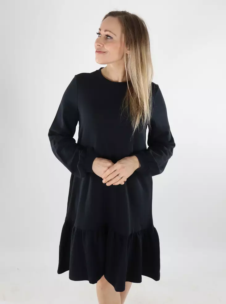 Vila Damen Sweatkleid O-Ausschnitt Schwarz Schönheit - Kleider und Tuniken - 140084 - 1