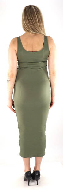 Pieces Elastisches Rippenkleid Kitte Tank tiefes Moosgrün - Kleider und Tuniken - 133485 - 2