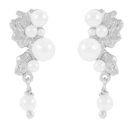 Snö of Sweden Ohrringe Line Silber/Weiß - Ohrringe - 138645 - 1