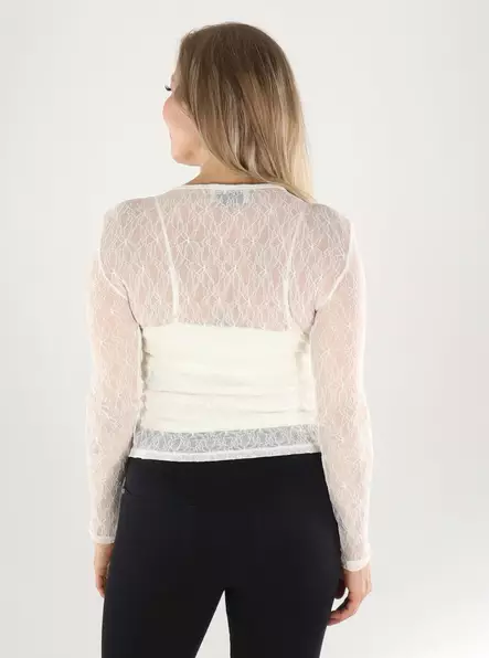 Aware by Vero Moda Shirt Schnee Weiß - Damen Langarmshirts - 141295 - 2