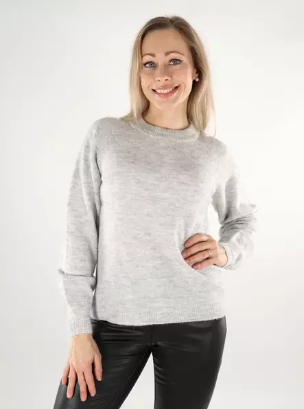 JDY Damenpullover O-Ausschnitt hellgrau - Damenpullover - 137365 - 1