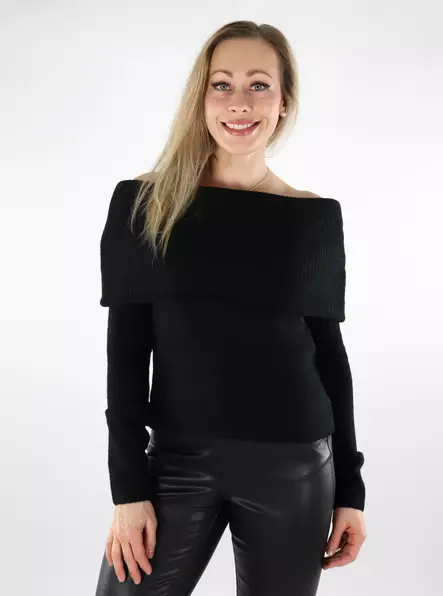 Pieces Damenpullover Off Shoulder Schwarz - Damenpullover - 137435 - 1