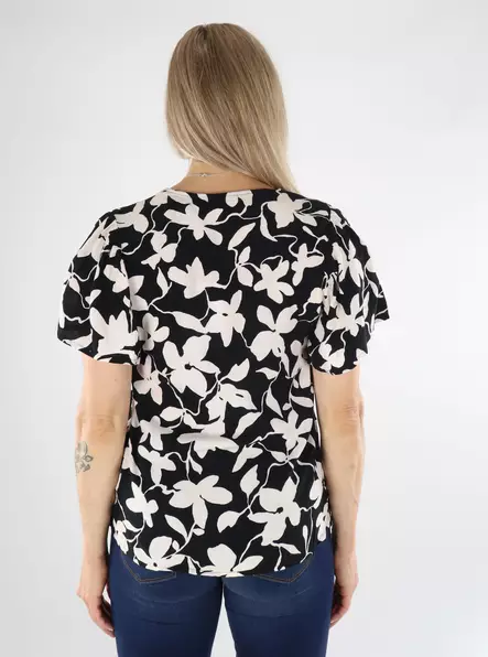 Vila Damen-T-Shirt V-Ausschnitt Schwarz Beauty/Po - Damen T-Shirts - 136455 - 2