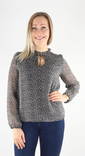 Only Bluse, schwarz/cera ditsy - Damen Langarmshirts - 131985 - 1