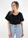 Pieces Damen T-Shirt Wende-Design Spitze Schwarz - Damen T-Shirts - 136105 - 1