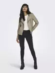 Only Damen Bikerjacke Ava Faux in wetterfestem Teak - Damenlederjacken und PU-Jacken - 136485 - 2