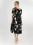 Vero Moda gemustertes Kleid O-Ausschnitt Midi schwarz/weiß - Kleider und Tuniken - 138595 - 1