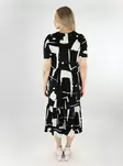 Vero Moda gemustertes Kleid O-Ausschnitt Midi schwarz/weiß - Kleider und Tuniken - 138595 - 2