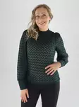 JDY Damen Spitzenbluse JDYAVERY L/S LACE TOP Scarab - Damen Langarmshirts - 141545 - 1