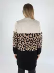 Only Damen Cardigan Animal Moonbeam/Schwarz/Toffee - Damenpullover - 139285 - 2