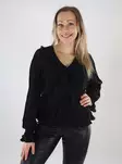 Vero Moda Damen Bluse Frill Schwarz - Damen Langarmshirts - 139995 - 1