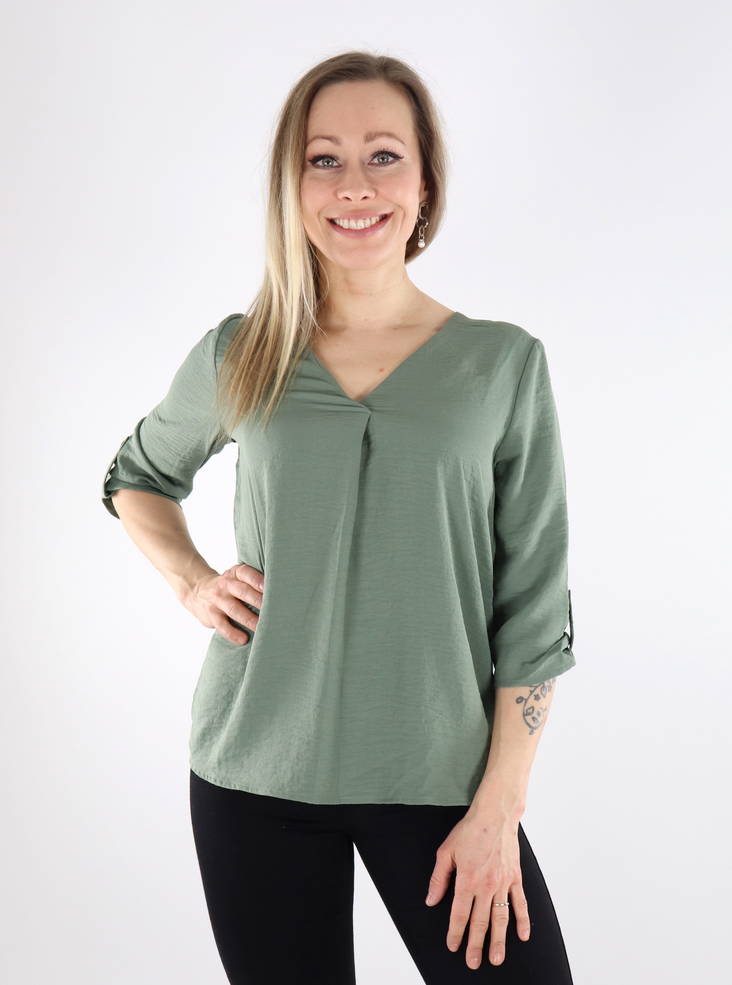 JDY Damenbluse Divya 3/4 Ärmel Seaspray - Damen Langarmshirts - 135345 - 1