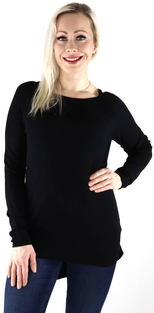 Only Pullover mit Spitzenmuster, lang, schwarz - Damenpullover - 132145 - 1