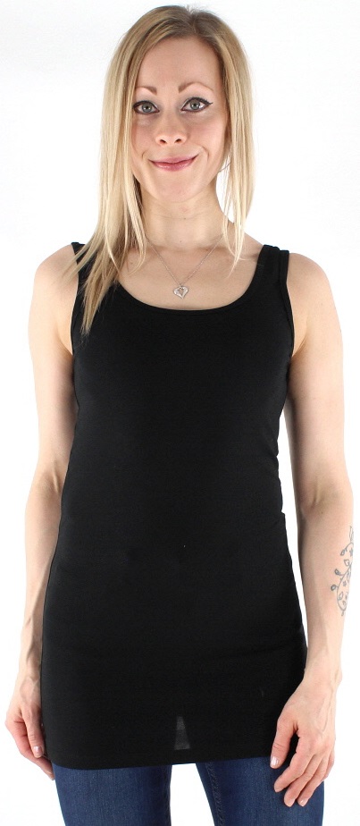 Only langes Top Live Love Long Tank schwarz - Damen Tops - 120095 - 1