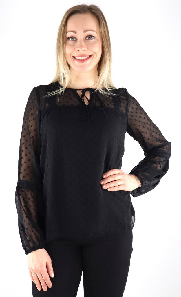 Vila Hemd, Schwarz - Damen Langarmshirts - 132675 - 1