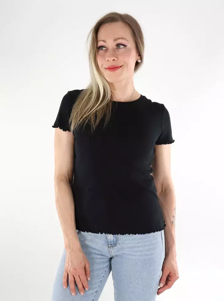 Vila Damen T-Shirt Pointa Schwarz - Damen T-Shirts - 136335 - 1