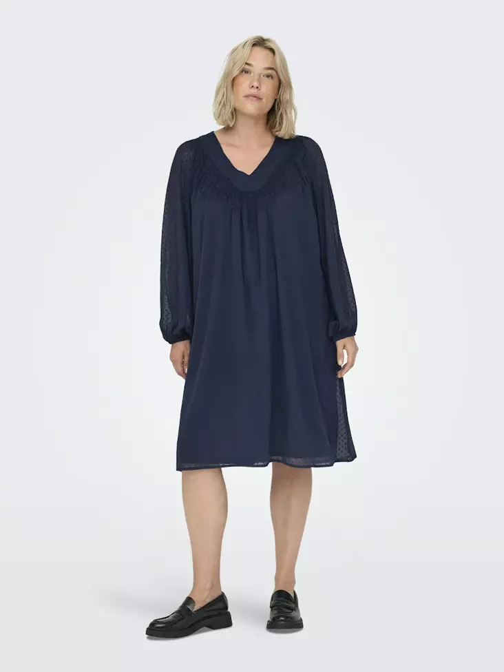 Only Carmakoma Plus-Size Kleid mit V-Ausschnitt Marineakademie - Kleider und Tuniken - 136795 - 1