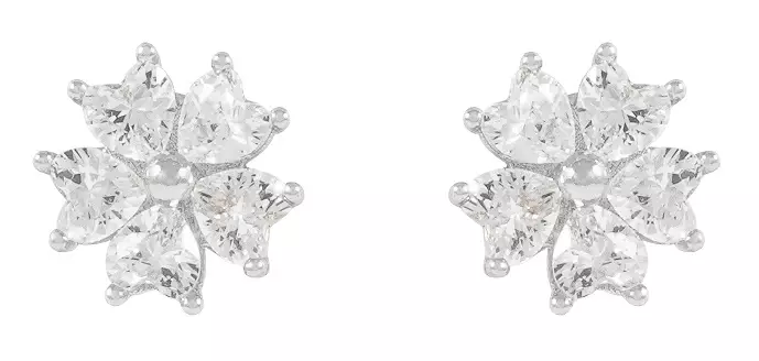 Snö of Sweden Ohrringe Nisi Blume Silber/Klar - Ohrringe - 138635 - 1