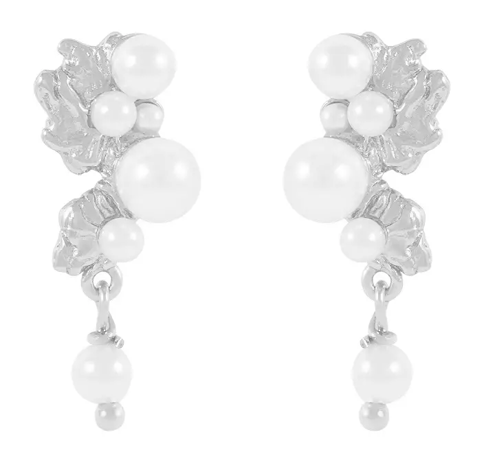 Snö of Sweden Ohrringe Line Silber/Weiß - Ohrringe - 138645 - 1